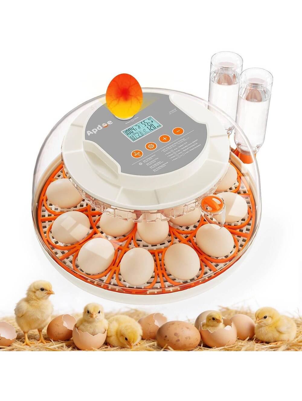 Automatic Egg Incubator - 18 Eggs, Auto Turning, Digital Temp & Humidity Control